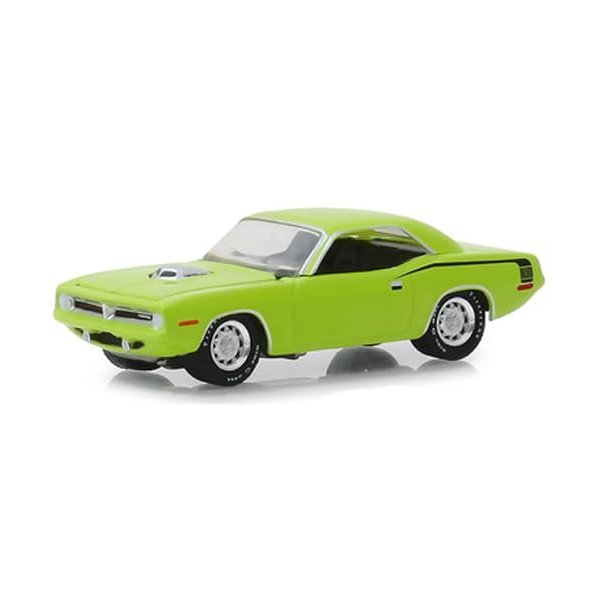 1970 Plymouth HEMI 'Cuda Lime Green Stamps (2013) "America on The Move: Muscle Cars Hobby Exclusive 1/64 Diecast Model Car by Greenlight 30069