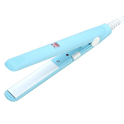 4 Colors 2 in 1 Hair Straightener Flat Iron, Professional Salon Hair Straightener, Mini Hair Straightener, Ceramic Tourmaline Plate Beauty Flat Iron Heating Curler(us-Blue)