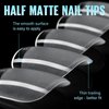 TOMICCA Extra Short Square Nail Tips, 360Pcs Acrylic Nail Tips, 12 Sizes Half Matte Soft Gel Nail Tips, Nail Extension Tips for Beginner and Professional