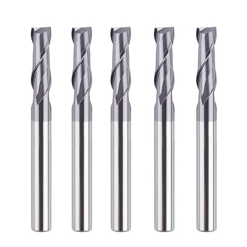 SpeTool 5PCS 2 Flutes Square Nose End Mill Set Power Milling Machine Carbide Upcut CNC Router Bits Tiain Coated, 1/4 inch Shank, 2 1/2 inches Long Overall…