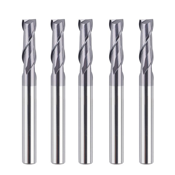 SpeTool 5PCS 2 Flutes Square Nose End Mill Set Power Milling Machine Carbide Upcut CNC Router Bits Tiain Coated, 1/4 inch Shank, 2 1/2 inches Long Overall…