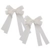 Hair Bow Clips for Women White Bow Hair Clip for Women Girls Hair Accessories Cute Ribbon Hair Barrettes With Long Tail Tassel Ribbon Hair Clip White Bow Headpiece Hair Pins Double Layer 2pcs