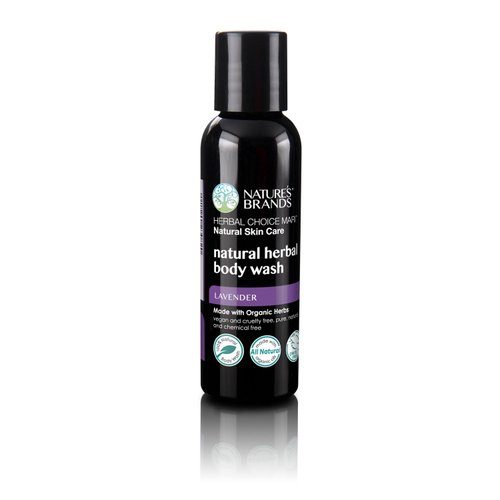 Nature's Brands Organic Herbal Body Wash by Herbal Choice Mari (Lavender, 2 Fl Oz Bottle) - No Toxic Synthetic Chemicals - TSA-Approved Travel Size