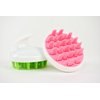 Zyllion Hair Shampoo Brush and Scalp Massager Care for Dandruff Removal, Scrubber, Hair Growth and Exfoliator with Flat and Pointed Soft Silicone Bristles for Women and Men - Green (ZMA-12-GR)