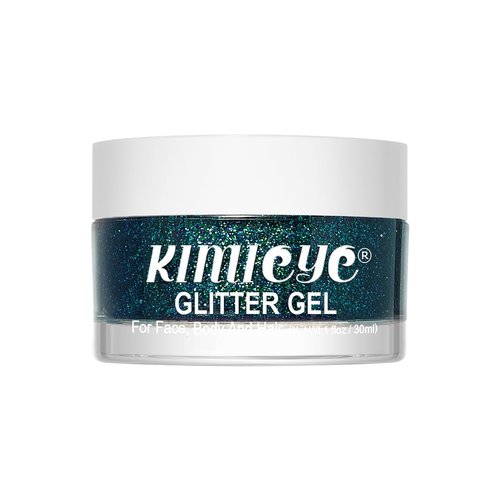 Holographic Body Glitter Gel, Ultra-fine Glitter Gel Makeup for Body, Face, Hair, Long Lasting Waterproof Color Changing Glitter for Concerts Music Festival Rave Accessories, 1oz (Imperial Green #07)