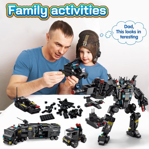 HISTOYE 51-in-1 Robot Building Kit for Kids Stem Building Toys Erector Set for Boys 8-12 Engineering Stem Projects Construction Building Blocks Toys Gifts for Boys Kids Age 6 7 8 9 10 11 12 Year Old
