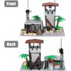 Finger Rock Military Base Building Block Set, WW2 Army Mini War Accessories Kits, Military Ruins Guard Tower Base Guns Army Supplies Block Toy for Kids 8 10 12 14