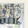 Waverly Traditions Navarra Farmhouse Scalloped Rod Pocket Valance for Windows in Bedroom, Kitchen, or Living Room, 52" x 16", Porcelain