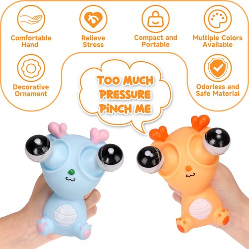 FoalEvooluy 2025 Squeeze Eye Popping Out Stress Relief Cute Dragon Toy,Funny Eyeball Burst Toys for Adults Stress Relief Ornaments Figure Toy,Office and Party Favors Gifts (Green)