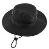 FALETO Outdoor Boonie Hat Safari Fishing Hats Sun Hat UV Protection Foldable Military Cap Wide Brim Breathable Black