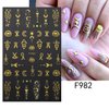 8Sheets Gold Nail Art Stickers Decals Star Moon Sun Nail Sticker 3D Self-Adhesive Outer Space Designs Nails Decals Eyes Snake Nails Art Supplies for Women DIY Manicure Decorations Set