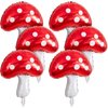 Lewtemi 6pc Red & White Mushroom Balloons, Forest Theme Birthday Decor, 31 x 21 Inch, Unisex Party Decorations
