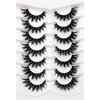 Poolunch False Eyelashes Fluffy Cat Eye Look 8D Crossed Wispy Natural Faux Mink Lashes Fake Eyelashes 7 Pairs Pack
