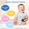 Aolso Silicone Baby Teething Toys, Cell Phone Teether Toys with Pacifier Clip, Baby Teething Toys for 0-12 Months, Baby Phone Chew Toys BPA Free/Freezable/Dishwasher and Refrigerator Safe(Black)