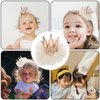 Mobestech Hair Clip, Beige Rhinestone Crown Hair Clip for Girls Princess Crown Hair Pin Crystal Tiara Bobby Pins, 1 Count