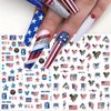 10 Sheets 4th of July Nail Art Stickers Decals Independence Day USA Flag Stars 3D Self-Adhesive Nail Decals Holiday Design Nail Supplies Decals for Acrylic DIY Salon Manicure Decoration Accessories