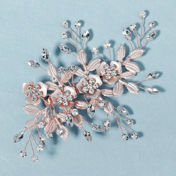 Generic Rhinestone Bridal Hair Pins, Rhinestone Wedding Headpieces for Bridesmaids, Flower Girl Hair Accessories, gold