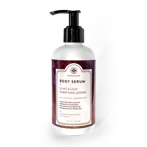 DERMAGLOVE BODY SERUM - LILAC and LILY - Ultra Healing Dry Skin Moisturizer, All Natural Ingredients Repair and Give Your Skin a Radiant and Youthful Glow, Paraben-free, Naturally Scented, 8 fl oz