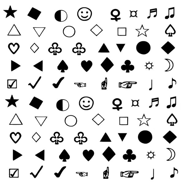 Oottati 2 Sheets Small Tiny Temporary Tattoo Stickers Finger Star Music Square Triangle Spade