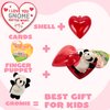 JOYIN 28 Packs Valentines Day Prefilled Hearts with Plush Animal Finger Puppet and Valentins Card for Kids Classroom Exchange, Valentine Party Favors, Gift Exchange, Game Prizes