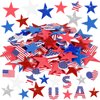 AnyDesign 500Pcs Patriotic Foam Stickers 4th of July Glitter Star American Flag Foam Decals for Kid's Arts Craft Greeting Cards Independence Day Memorial Day Party Decorations, Red Blue White