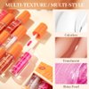 4 Colors Fat Lip Oil Drip,Lip Oil Lip Glaze Hydrating Lip Glow Oil Big Brush Head Moisturizing Lip Gloss,Shiny Transparent Lip Gloss Plumping,Clear Tint Shiny and Vegan,Moisturizing Non-Sticky (SET B)