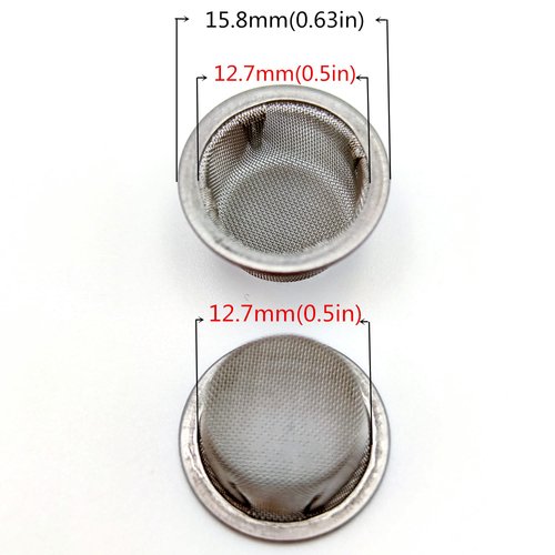 Ruilida 50pcs Pipe Screens 1/2 Inch Premium 304 Stainless Steel, 0.5" Pipe Screen Filters with Metal Storage Box