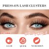 GAQQI Self Adhesive Eyelashes Lash Clusters, Press on Lashes 10-14mm Natural Manga Cluster Lashes, Reusable No Glue Lashes C Curl, NEW-TECH Thin Flakes Pre Glued Eyelashes Clusters (PG25)