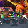 JULMELON Halloween Craft Kits, 48PCS Rainbow Magic Scratch Art Halloween Hanging Ornaments Halloween Crafts Scratch Paper Halloween Party Favors Games