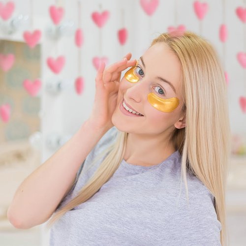 LE GUSHE Under Eye Mask & Under Eye Patches (20 Pairs) – Gold Eye Mask with Collagen & Amino Acid, Cooling Eye Care for Wrinkles, Puffy Eyes & Dark Circles – Gifts for Women