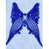 Handmade Shining Rhinestones Beads Applique Unique Design sew on Crystal Sequins Trim Patches Decoration Accessories for Wedding Dress DIY 23x16 inches (Blue)