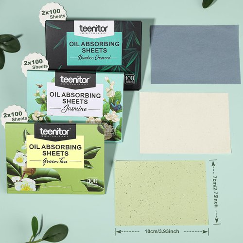 Teenitor Oil Blotting Sheets for Face, 600 Sheet Oil Absorbing Sheets for Face, Blotting Papers for Face Blotting Paper for Oily Skin, Oil Wipes for Face Oil Sheets, Oil Pads for Face Oil Control Film