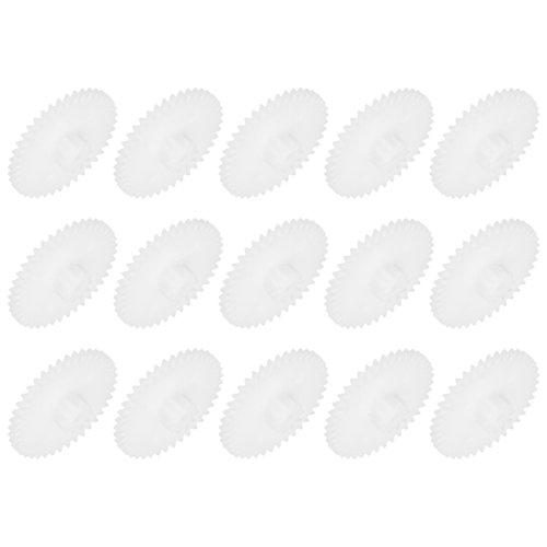 MECCANIXITY 15Pcs Plastic Gears 40 Teeth Plastic Double Gears Model 40102BA Reduction Gear for RC Car Model DIY Robot,White Module 0.5