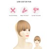 Rose bud Bangs Hair Clip in Bangs Hair Extensions Synthetic Flat Bang with Temples Front Face Fringe Bangs Hair Pieces for Women Dark Ash Blonde