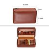 Cigar Humidors, Portable Humidor for Travel and Men's Gifts, Cedar Wood Brown Leather Cigar Accessories with 6 Set（Cigar Cutter*2, Ashtray, Cleaning Pen,Towel）