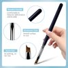French Brush for Nails Oblique Head French Tip Nail Art Design Pen & Manicure Clean-Up Brushes UV Gel Acrylic Painting Drawing Pen Set,Black Handle & Fine Hair, NB113