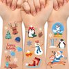 Totelux 100Pcs Winter Temporary Tattoos for Kids Christmas Fake Tattoos Cute Snowflakes Snowman Penguin Tattoo Stickers for Adult Face Body Arm Decoration Christmas Holiday Party Supplies Blue