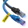 Ultra Clarity Cables Cat6 Ethernet Cable 15 Ft [2 Pack], 10Gpbs High Speed Internet Cable, RJ45 Cat-6 Ethernet Patch Cable, Network Ethernet Cord Connectors - Blue & Black