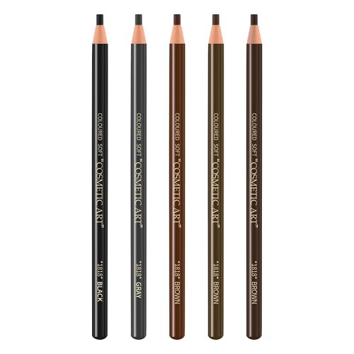 Apooliy Waterproof 5Pcs Eyebrow Pencil Set Pull Cord Peel-off Brow Pen Long Lasting Smudge Proof Eye Makeup Eyeliner Dark Brown