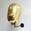 Wall Mounted Mannequin Head Wig Making Head Metal Head Wig Hat Glasses Display Hat Holder Rack Storage Wigs Show Display Stand (Gold)