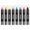 Moon Glow - Blacklight Neon Face Paint Stick / Body Crayon makeup for the Face & Body - Pastel set of 8 colours - Glows brightly under blacklights