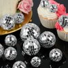 30 PCS Disco Balls Cake Decoration, 4 Sizes Disco Ball Birthday Cake Centerpiece Disco Table Decor for 1970s Music Dance Themed Party Supplies