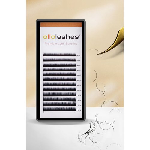 OLLOLASHES Bottom Lash Extension J Curl 0.07mm Mix5-7mm 5mm 6mm 7mm Black Color Bottom Lash Extensions (Bottom-J-0.07, 5-7mm)