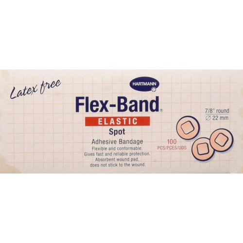 Flex-Band Fabric Adhesive Bandage, 7/8" Spots, Box of 100
