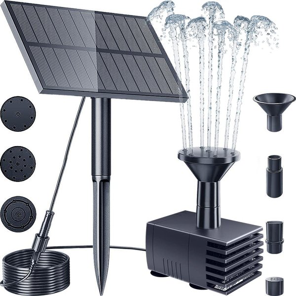 Biling Solar Water Fountain Pump Outdoor, Upgraded Solar Fountain Pond Pump Kit with Stake, Solar Powered Fountain Water Pump for Bird Bath, Garden, Backyard, Pool, Fish Tank