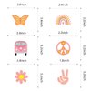 48Pcs Hippie Party Cupcake Toppers for Two Groovy Birthday Party Decorations Boho Rainbow Party Supplies
