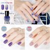 Color Changing Gel Nail Polish Set for DIY Manicure Nail Art, Blue Gel Polish High Gloss Shine Purple Nail Polish, Quick Dry Gel Nail Polish Without UV Lamp (4 Colors Set 7ml)