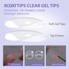 Extra Short Almond Nail Tips - BTArtbox XCOATTIPS Gel Nail Tips Natural with Tip Primer Cover, Pre-shaped Full Matte Oval Gel Press On Nails Clear Soft Fake Nails for Acrylic Nail Extensions
