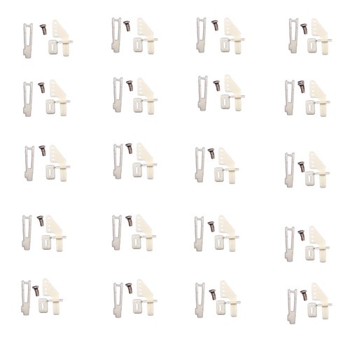 Nylon Control Horn, 20 Pieces Four-Hole Remote Control Rudder Angle with u-Clips and Screws. be Used for rc Airplane Parts Control Horns Such as Rudder and aileron.
