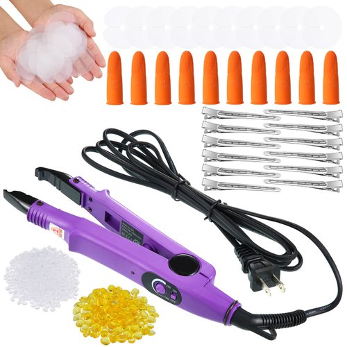 Hair Extensions Iron Fusion Keratin Hair Extensions Heat Tool Heat Connector Wand with Fusion Glu...